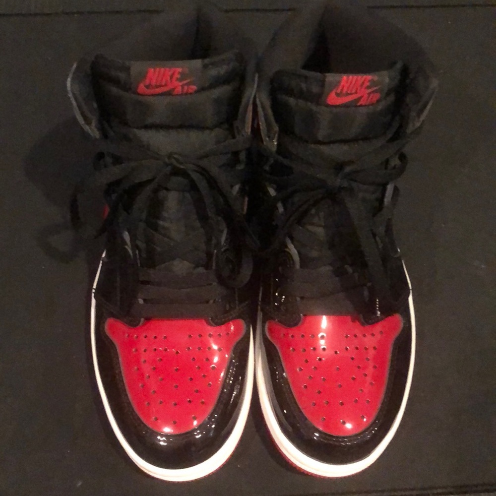 Final Drop 6/5/22) Nike Air Jordan I 1 Patent Leather Bred’s - A SAMPLES Release